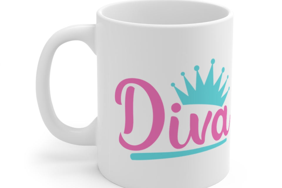 Diva – White 11oz Ceramic Coffee Mug (2)