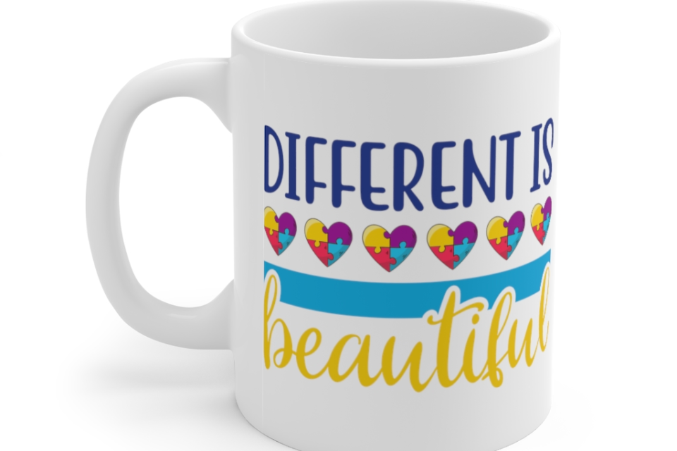 Different is Beautiful – White 11oz Ceramic Coffee Mug (3)