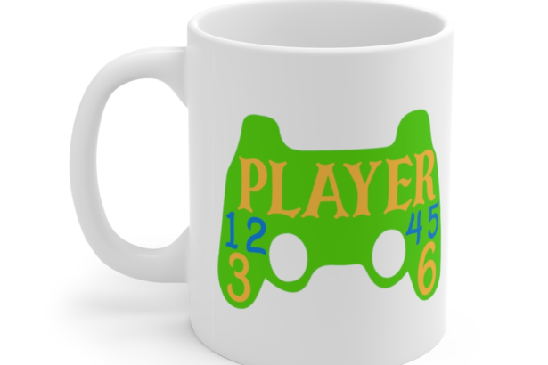 Player 1 2 3 4 5 6 – White 11oz Ceramic Coffee Mug (2)