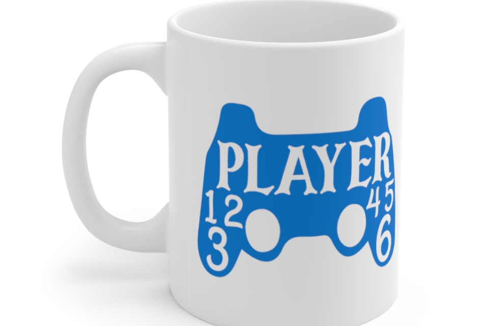 Player 1 2 3 4 5 6 – White 11oz Ceramic Coffee Mug