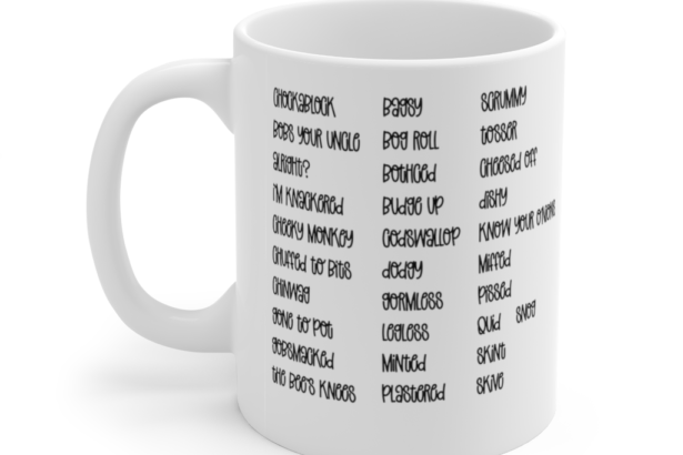 British Words – White 11oz Ceramic Coffee Mug