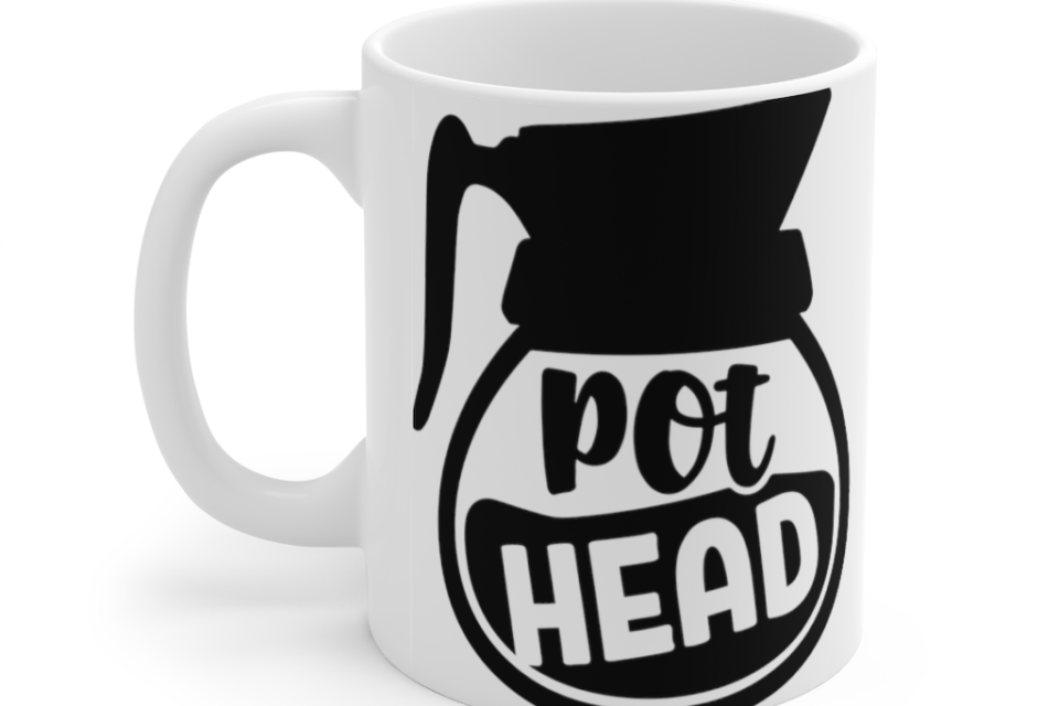 Pot Head – White 11oz Ceramic Coffee Mug