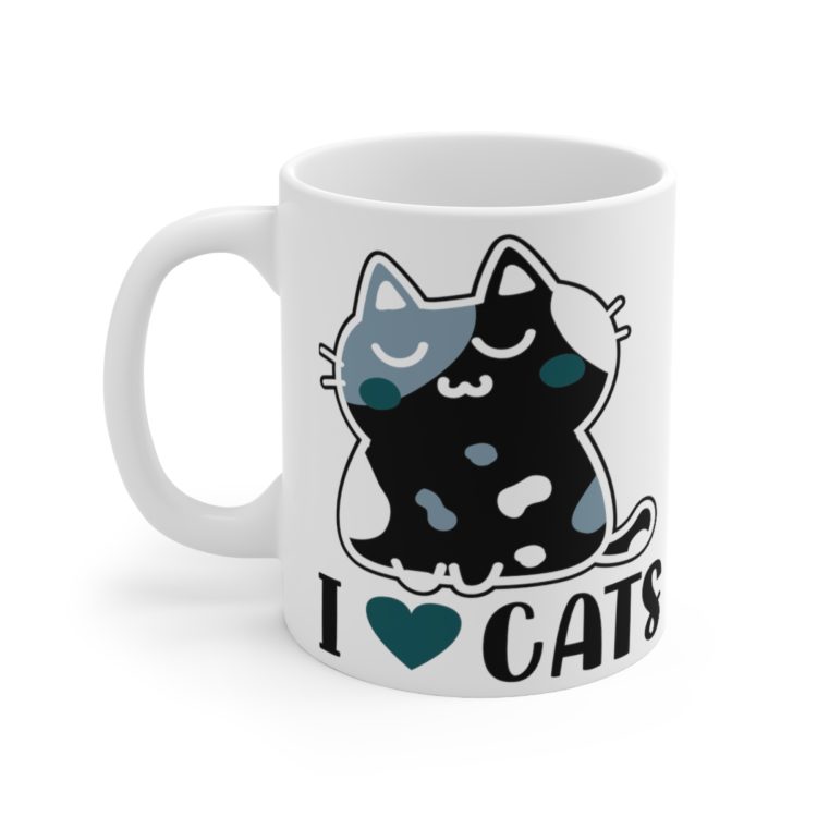 [Printed in USA] I Love Cats - White 11oz Ceramic Coffee Mug