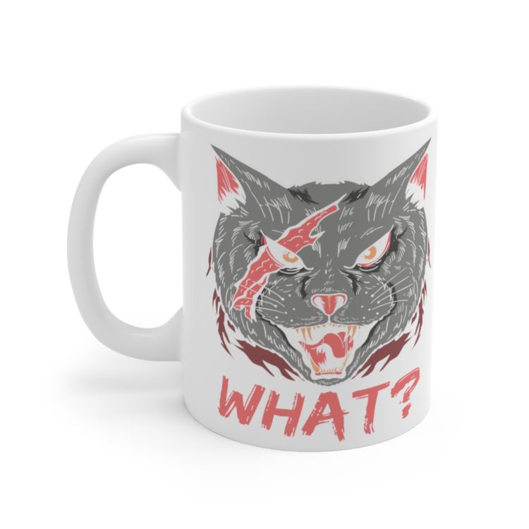 [Printed in USA] What? - White 11oz Ceramic Coffee Mug